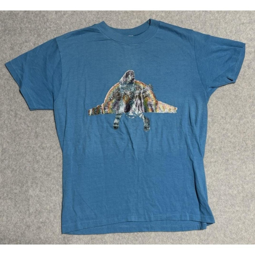 Vintage 1970s KISS Space Cowboy Glitter Graphic T Shirt Sport T Women M Rare